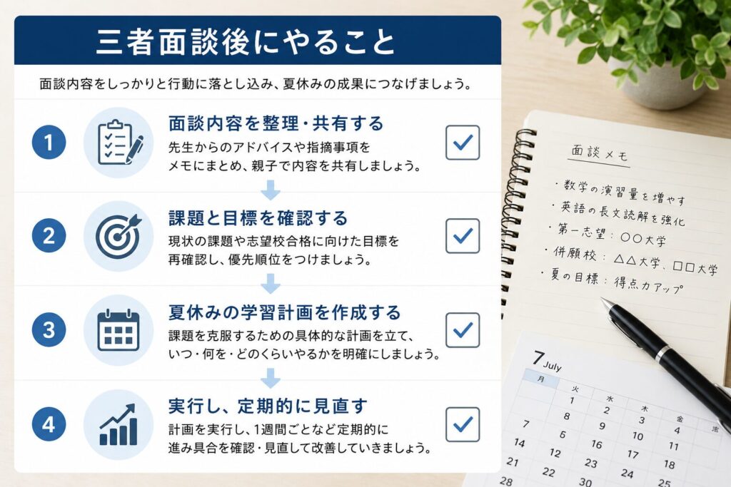 三者面談後にやること