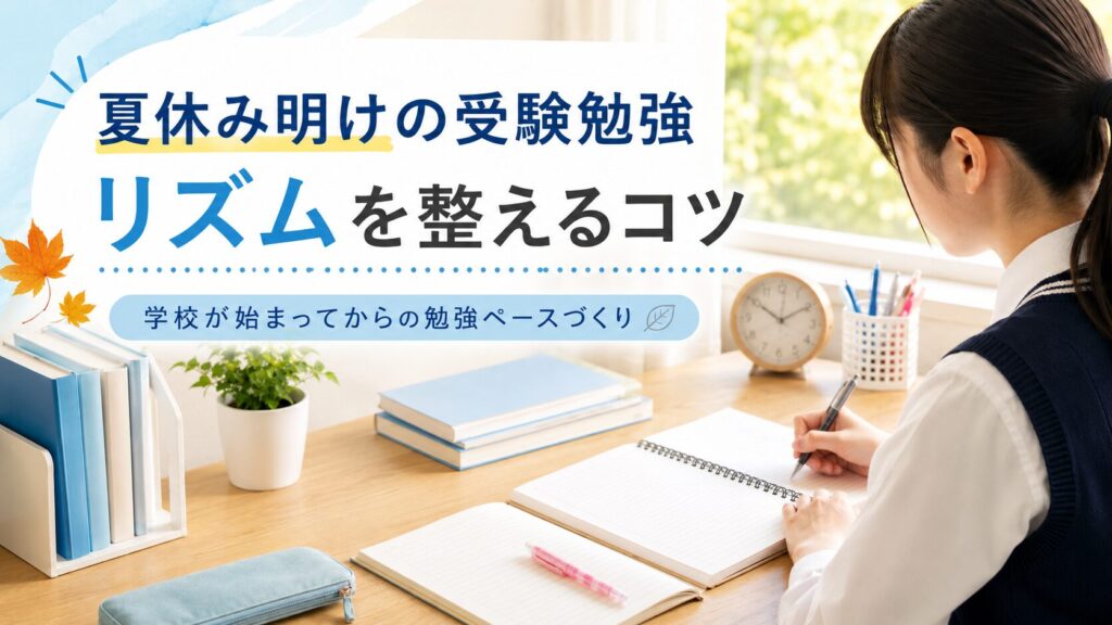 夏休み明けに受験勉強のリズムを整えるコツを紹介するアイキャッチ画像