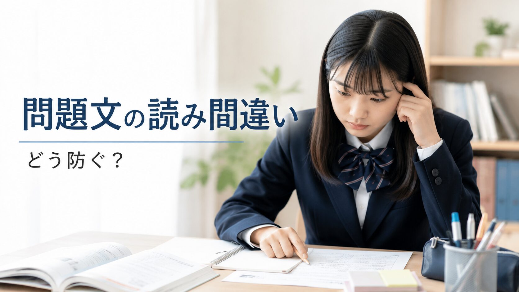 問題文の条件を見落として悩んでいる高校生