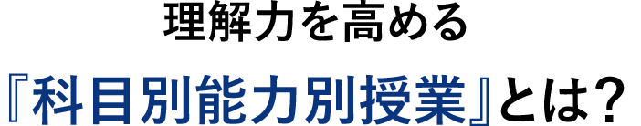 理解力を高める『科目別能力別授業』とは?