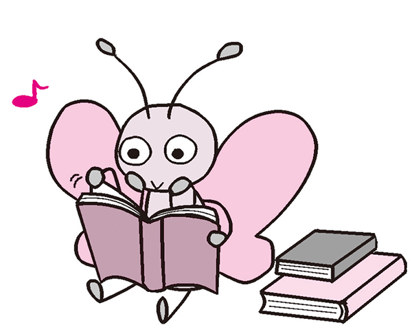 本を読んでいる蝶々