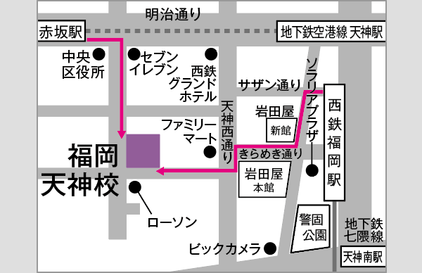 福岡天神校地図