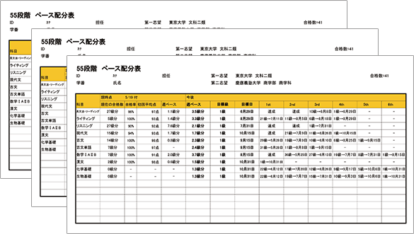 55合格Naviシステム ペース配分表